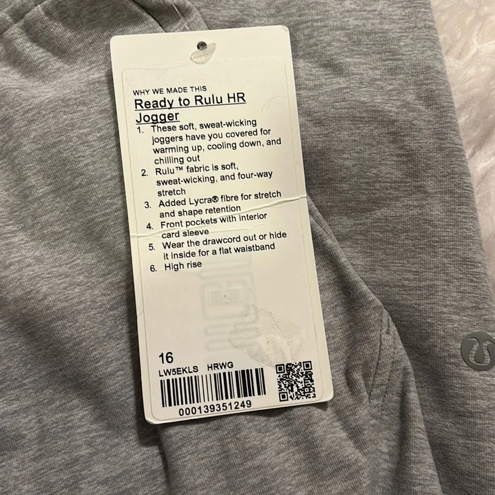 Lululemon Ready to Rulu HR Jogger, Heathered Core Medium Grey, Size 16 - Picture 3 of 6